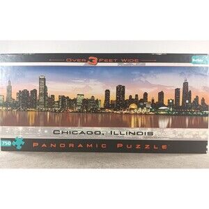 Chicago Illinois 750 Piece Panoramic Jigsaw Puzzle 3 FT Wide by Buffalo Games